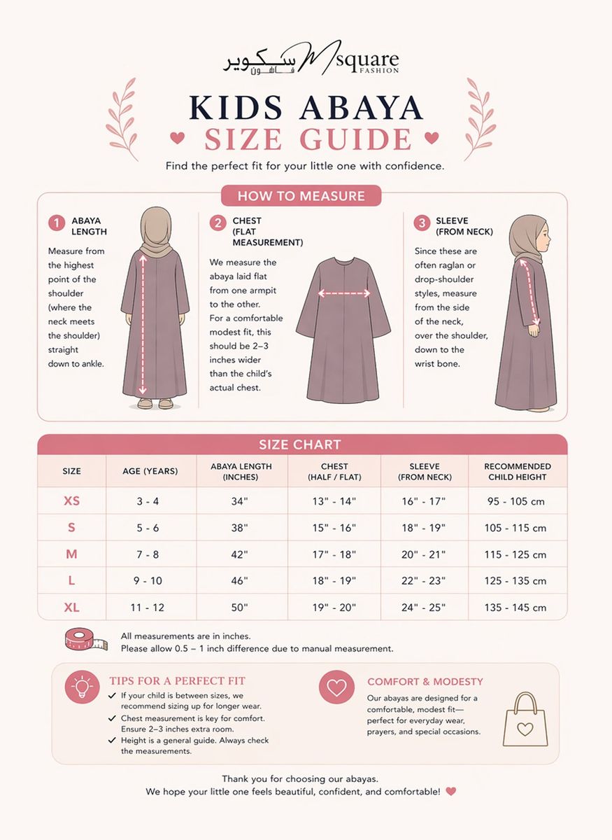 Msquare Fashion - Kids's Abayas 4