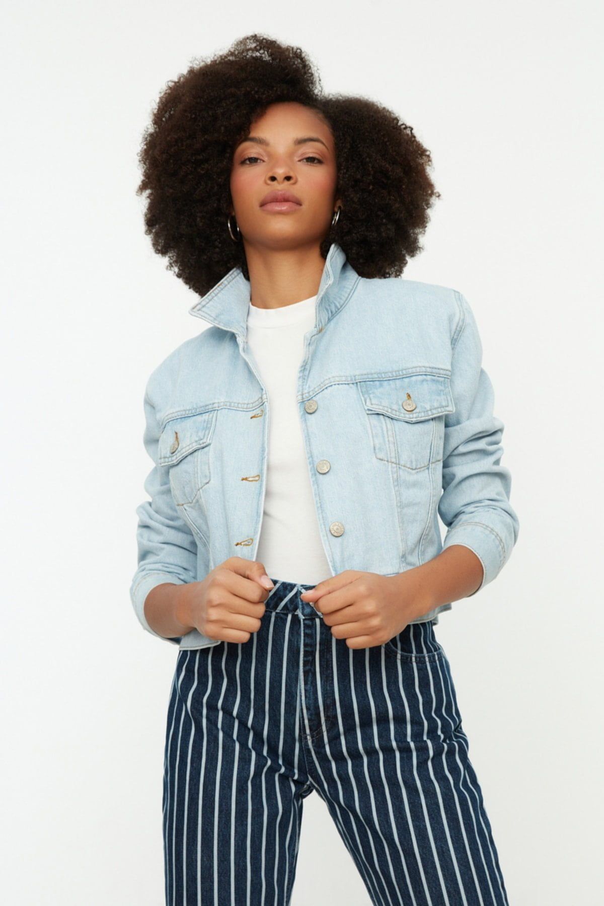 Women's Button Down Washed Denim Jacket | Australian Everyday Style