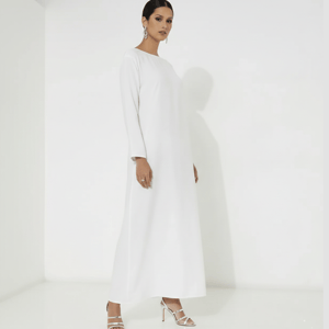 White Dress Abaya Long Sleeves