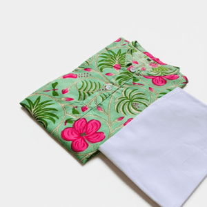Pure Cotton Floral Brij Kurta Pajama Set