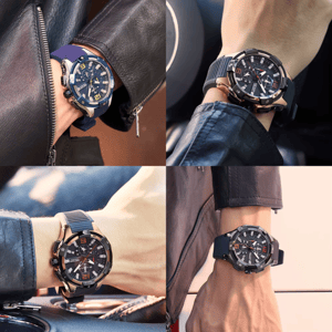 Silicone Strap Chronograph Watch with Luminous Hands & Calendar Megir - Men's Dress Watches 5