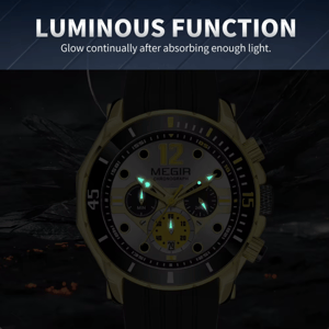 Luxury Military Sports Quartz Chronograph Waterproof Men's Watch Megir - Men's Dress Watches 4
