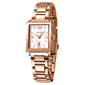 Women's Rectangle Dial Stainless Steel Bracelet Quartz Watch