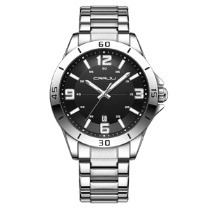 Elegant Men's Quartz Wristwatch with Date and Stainless Steel Design