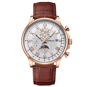 Men's Multifunctional Quartz Watch with Luminous Waterproof Design