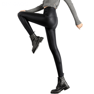 High Waist Fleece Lined Matte Leggings for Winter Warmth