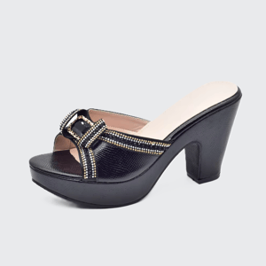 Elegant High-Heel Sandals with Crystal Details for Parties
