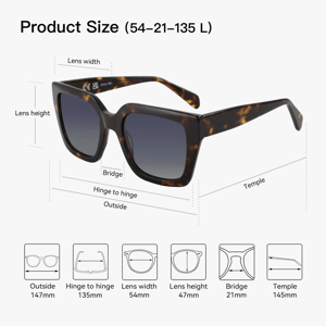 Stylish Polarized Square Sunglasses for Ultimate UV Protection Zenottic - Women's Square Sunglasses 2