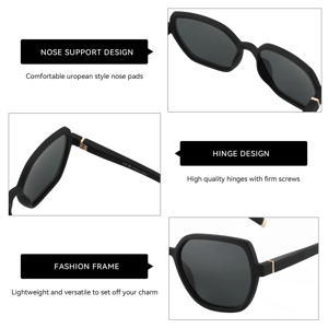 Fashion-Forward Geometry Sunglasses with UV400 Protection for Any Face Zenottic - Women's Square Sunglasses 1