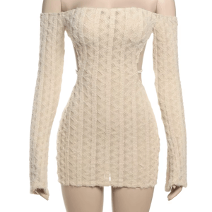 Elegant Off-Shoulder Backless Mini Dress for Women Elegant Off-Shoulder Backless Mini Dress for Women