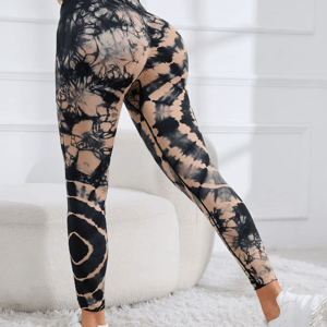 High-Waist Seamless Tie-Dye Leggings for Gym and Fitness