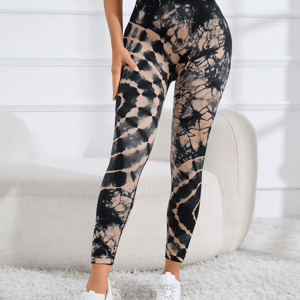 High-Waist Seamless Tie-Dye Leggings for Gym and Fitness