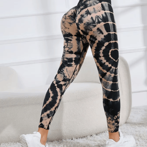 High-Waist Seamless Tie-Dye Leggings for Gym and Fitness