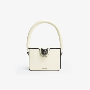 Luxury Genuine Leather Boxy Flap Handbag with Lock Bafelli - Women's Handbags
