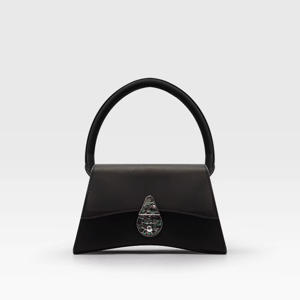 Floral Half Moon Handbag with Lock Closure Bafelli - Women's Handbags