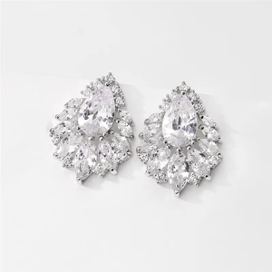 Elegant Water Drop Cubic Zirconia Stud Earrings for Women