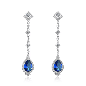 Elegant Water Drop Shaped CZ Long Dangle Earrings for Women Elegant Water Drop Shaped CZ Long Dangle Earrings for Women