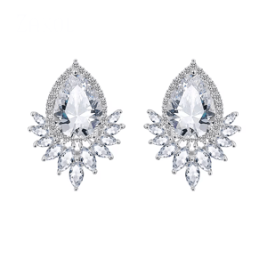 Elegant Teardrop Cubic Zirconia Stud Earrings for Weddings Elegant Teardrop Cubic Zirconia Stud Earrings for Weddings