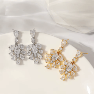 Elegant Drop Cubic Zirconia Dangle Earrings for Weddings