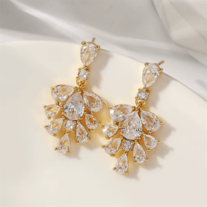 Elegant Drop Cubic Zirconia Dangle Earrings for Weddings