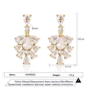 Elegant Drop Cubic Zirconia Dangle Earrings for Weddings