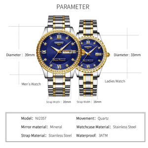 Elegant Stainless Steel Quartz Watch with Date and Water Resistance
