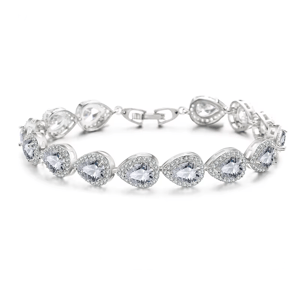 Elegant Teardrop Cubic Zirconia Bracelet for Bridal & Formal Wear Elegant Teardrop Cubic Zirconia Bracelet for Bridal & Formal Wear