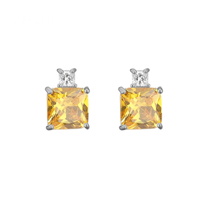 Elegant Square Cubic Zirconia Stud Earrings for Special Occasions