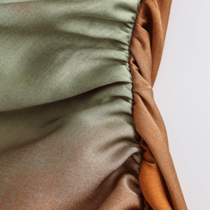 High Street Women's Fashion Tie-dye Printed Midi Dress Sleeveless Gathered Hem Split Female Gown