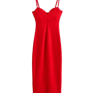 Elegant Strappy Sweetheart Neck Midi Dress for Women Elegant Strappy Sweetheart Neck Midi Dress for Women