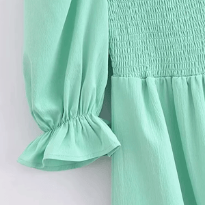 Elegant A-Line Flare Sleeve Midi Dress for Casual Wear Xnwmnz - Women's Midi Dresses 1