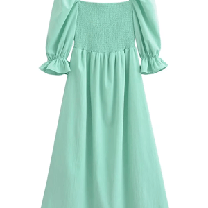 Elegant A-Line Flare Sleeve Midi Dress for Casual Wear Xnwmnz - Women's Midi Dresses
