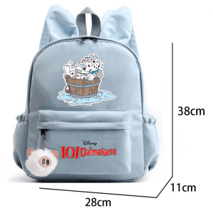 Charming Dalmatians Design Backpack with Rabbit Ears for Students