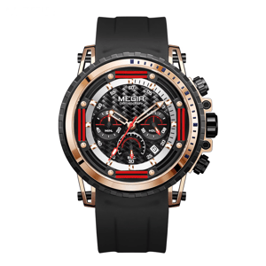Men's Luxury Sports Chronograph Watch with Silicone Strap and Waterproof Features Men's Luxury Sports Chronograph Watch with Silicone Strap and Waterproof Features