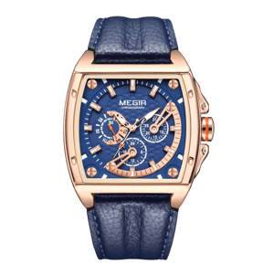 Luxury Chronograph Watch for Men with Leather Band and Large Dial