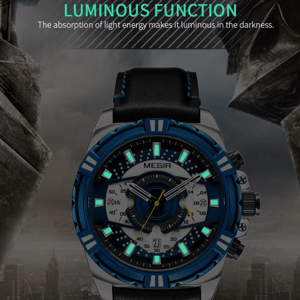 Luxury Men's Quartz Watch with Leather Strap and Luminous Features