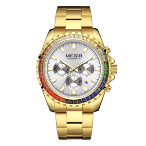 Men’s Luxury Quartz Watch with Diamonds and Chronograph Features Men’s Luxury Quartz Watch with Diamonds and Chronograph Features