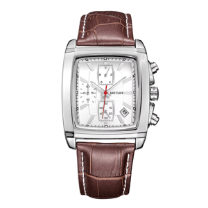 Men’s Luxury Chronograph Watch with Leather Strap and Date Display