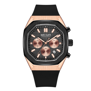 Stylish Chronograph Sport Watch with Silicone Strap for Men Stylish Chronograph Sport Watch with Silicone Strap for Men