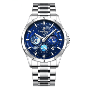 Stylish Chronograph Quartz Watch with Date and Luminous Hands Poedagar - Men's Dress Watches