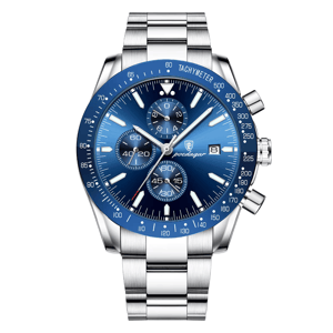 Luxury Chronograph Men's Watch with Stainless Steel and Calendar Poedagar - Men's Dress Watches