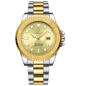 Stylish Stainless Steel Quartz Watch with Luminous Display