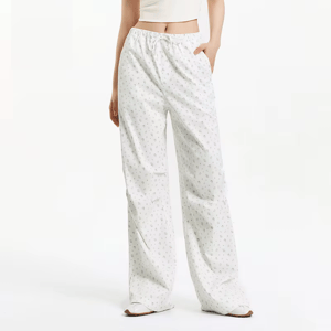 Floral Print Wide-Leg Pants – Sweet Summer Style with Drawstring Waist Semir - Women's Trousers