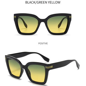 Oversized Retro Cat Eye Sunglasses with UV400 and Metal Accents Sorvino - Women's Square Sunglasses