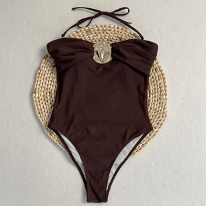 High Waist One-Piece Swimsuit with Brazilian Bottom Cut
