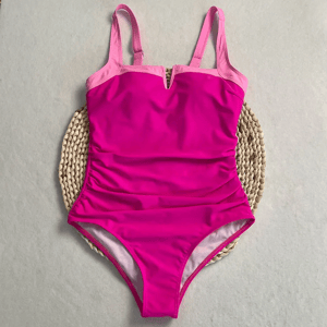 Backless One-Piece Swimsuit with Patchwork and High Waist Serenechic - Women's One Piece