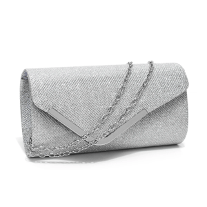 Sequin Envelope Clutch with Chain Strap for Evening Parties
