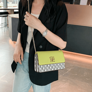 Elegant Embossed Crossbody Bag with Pure Color Box Style