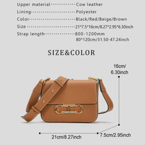 Autumn Winter Leather Flip Crossbody Bag for Daily Commute