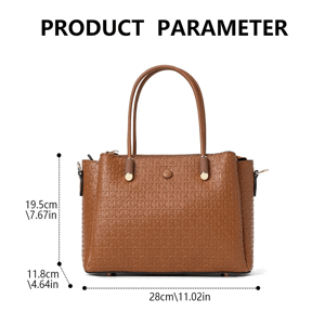 Monogram Fashion Tote Bag with Metal Detail and Capacity